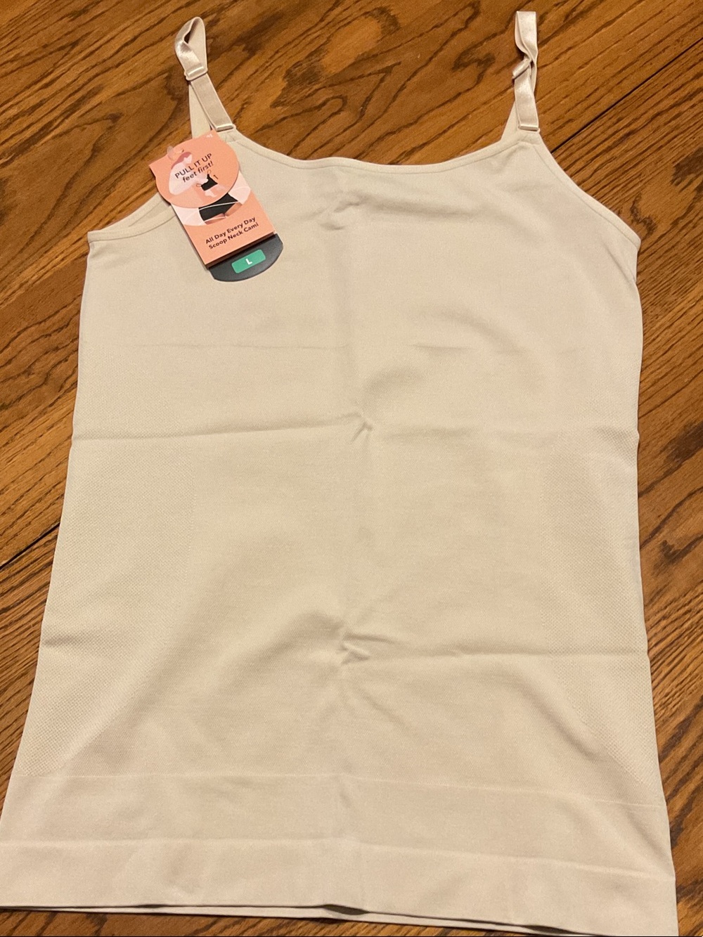 New Shapermint Cream Seamless Adjustable-Strap Camisole size L